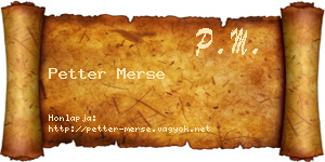 Petter Merse névjegykártya